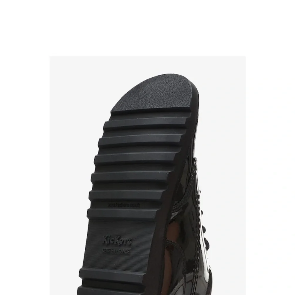 Kickers Kick Hi Zip Core Lace With Side Zip In Black Patent ( UNISEX )